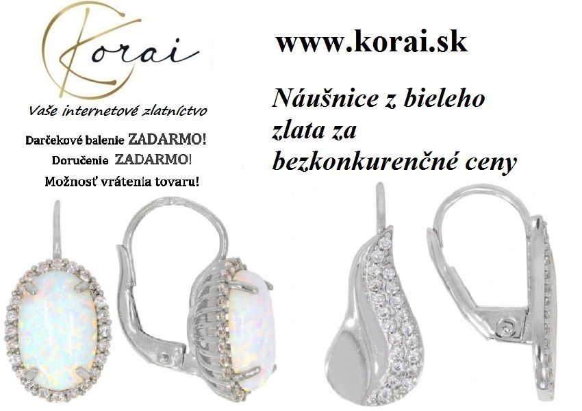 Náušnice z bieleho zlata Korai